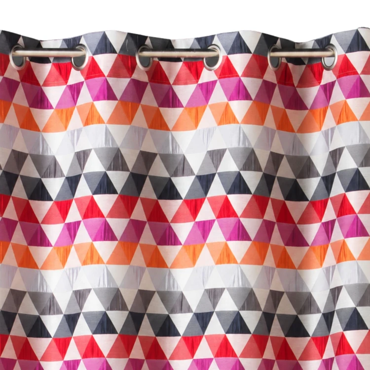 Rideau jacquard tamisant motifs triangles