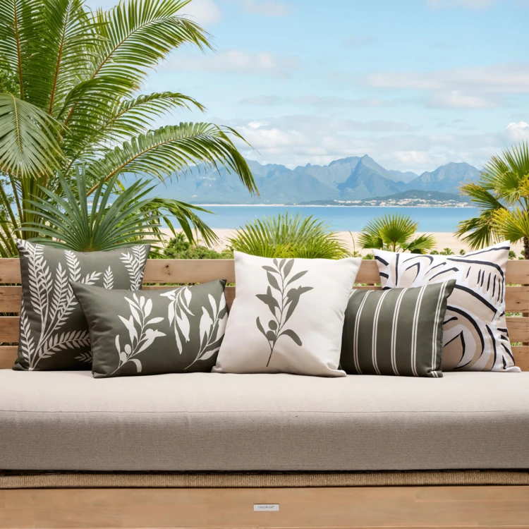 Housse de coussin extérieur olivier