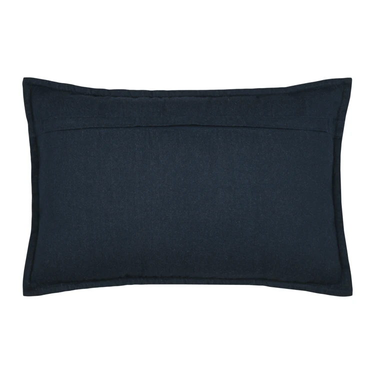 Coussin polycoton brodé style bord de mer