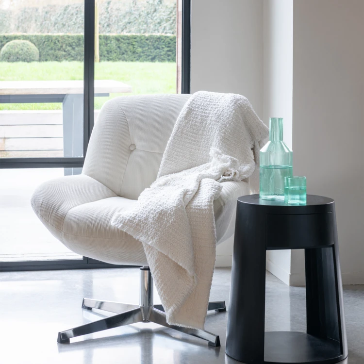Chaise lounge effet velours texturé