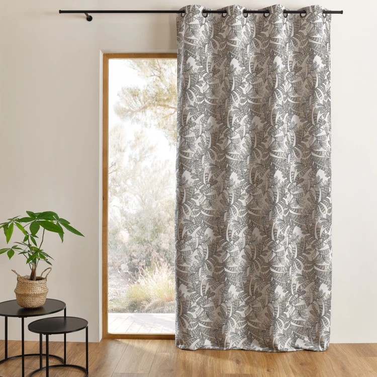 Dämpfender Jacquard-Vorhang mit Pflanzenmotiven