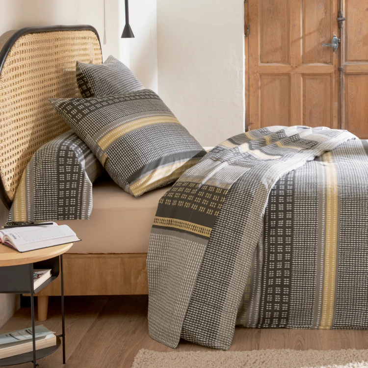 Set di biancheria da letto in flanella geometrica con federa per cuscino