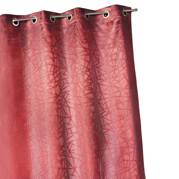 Cortina opaca em jacquard com estampados e riscas verticais