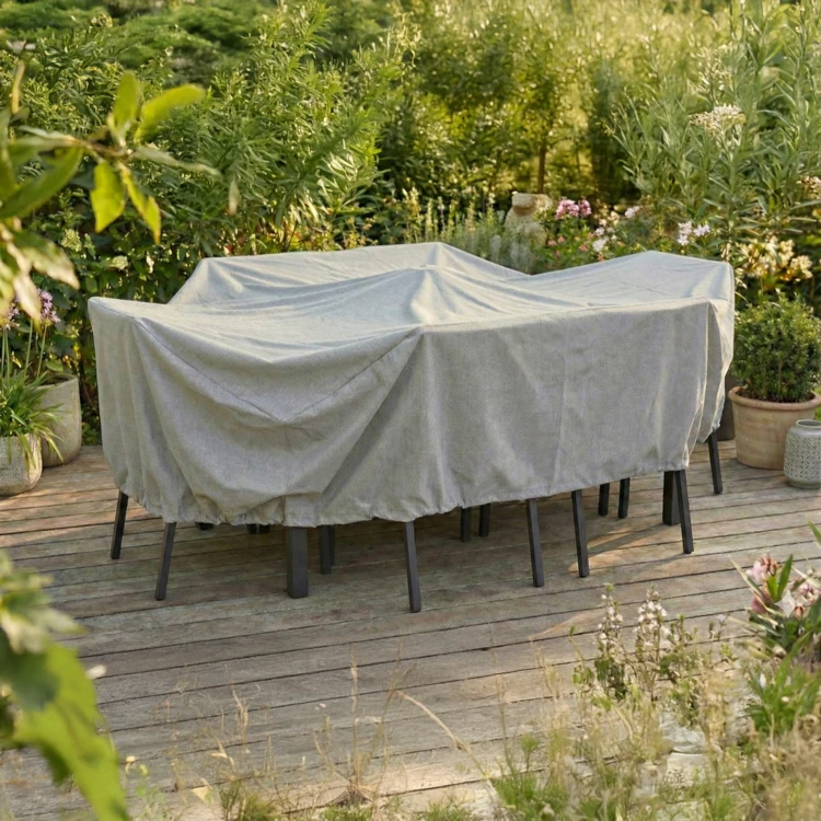 Housse de protection table de jardin rectangulaire et chaises
