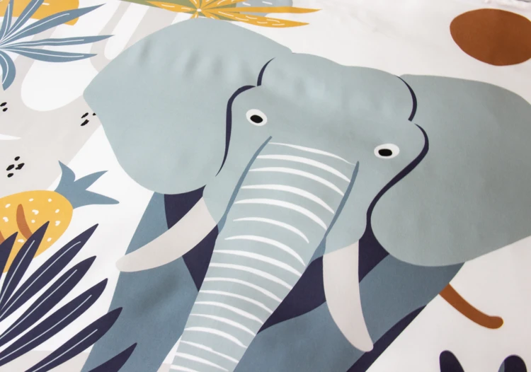 Set di biancheria da letto a elefante per bambini, 2 pezzi, copertina e federa