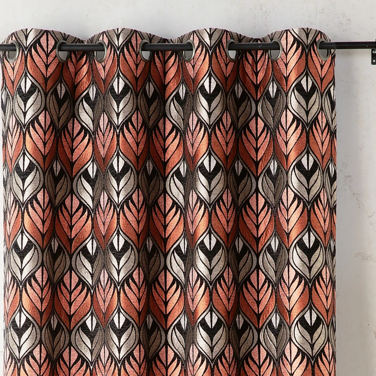 Tenda art déco effetto velluto con occhielli