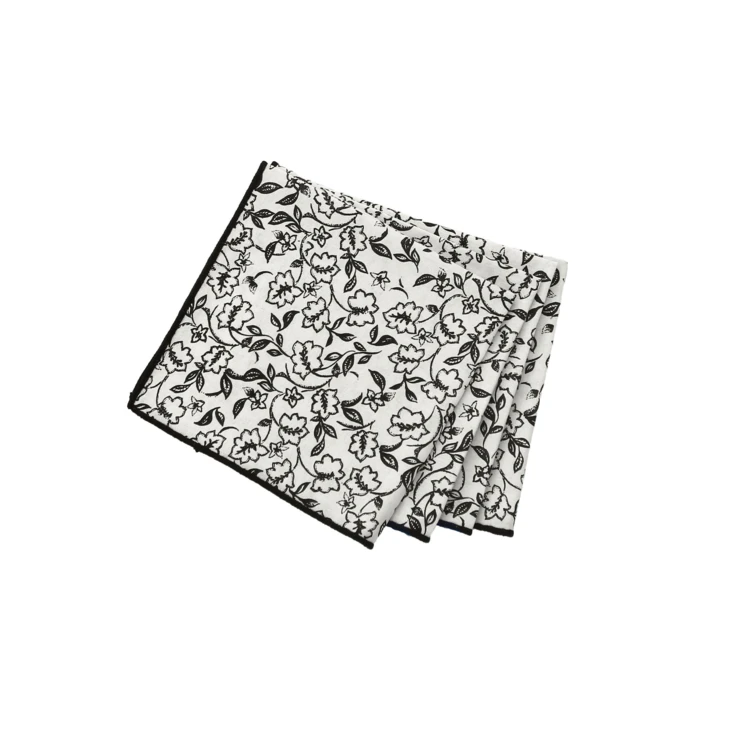 Lot de 4 serviettes de table motif fleuri