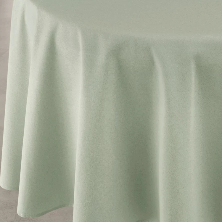 Mantel impermeable antimanchas efecto lino para mesa redonda