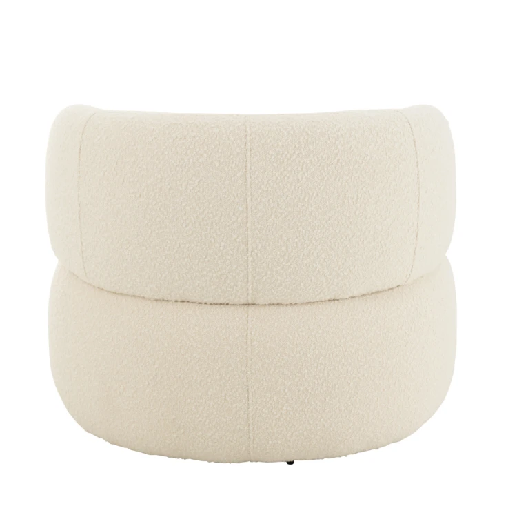 Fauteuil pivotant rond en bouclette