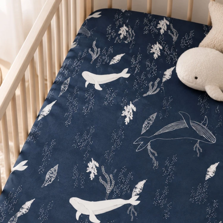 Drap-housse bébé en jersey 100% coton extensible baleine