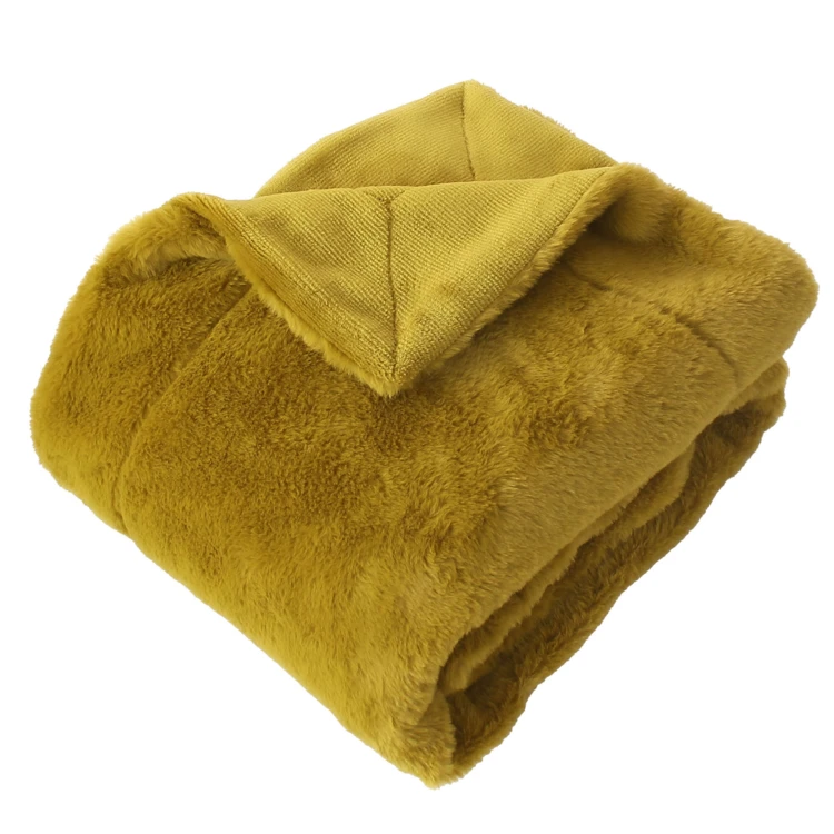 Plaid imitation fourrure double face flanelle