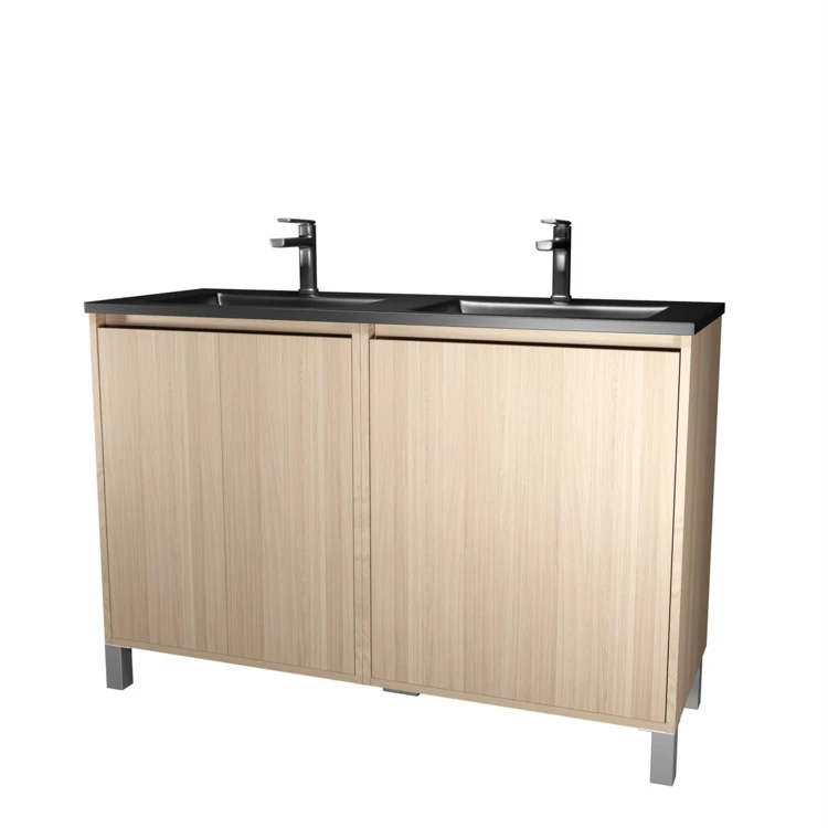 Meuble de salle de bains double vasque avec 4 portes