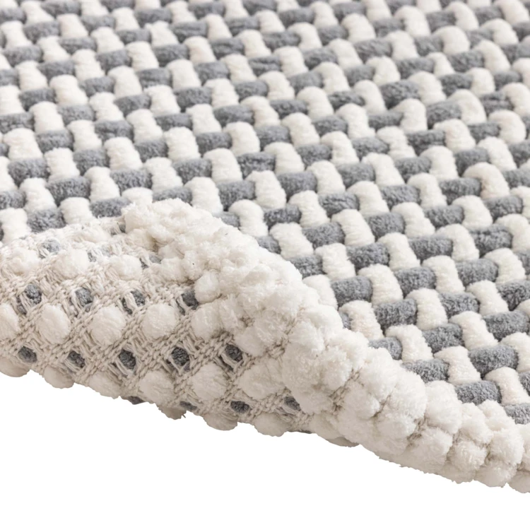 Ultra-absorbierender Chenille-Baumwollpoly-Badeteppich