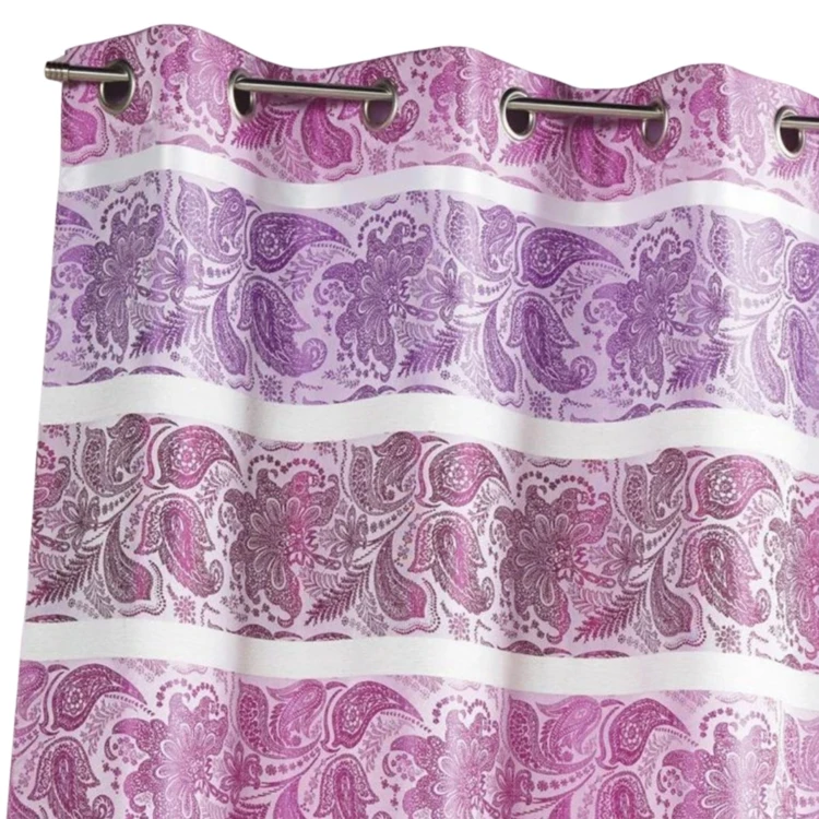 Cortina opaca de jacquard con rayas horizontales