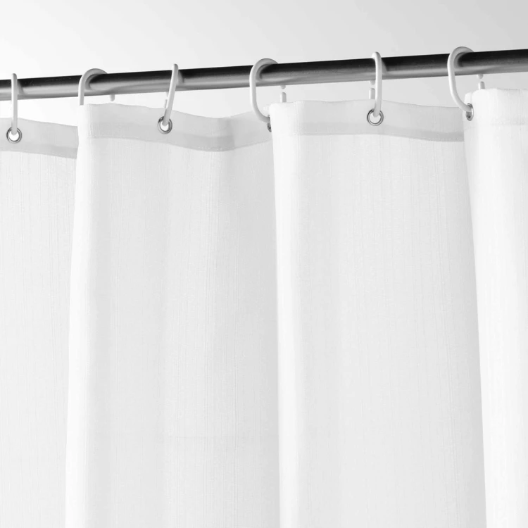 Cortina de duche simples com ganchos
