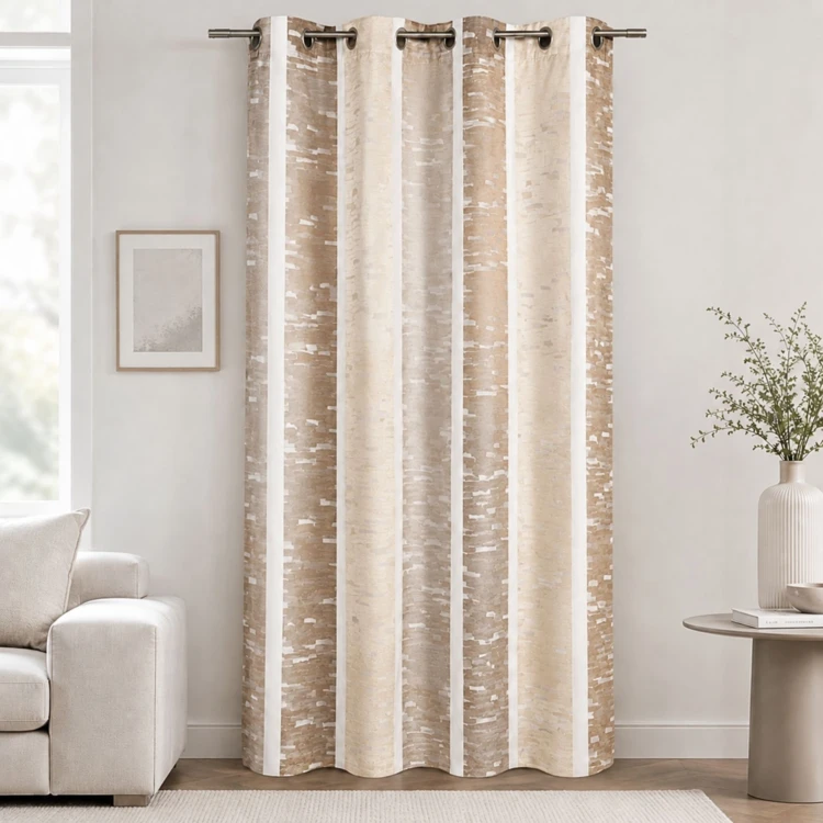 Cortina jacquard con rayas verticales de colores