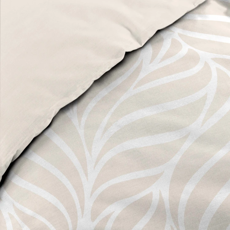 Parure de lit 3 pièces en coton feuille design housse + taies