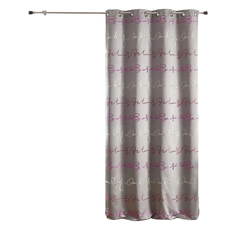 Cortina jacquard com estampados de letras