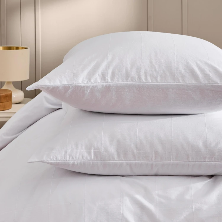 Juego de cama de algodón lavado con estampado de cuadros jacquard