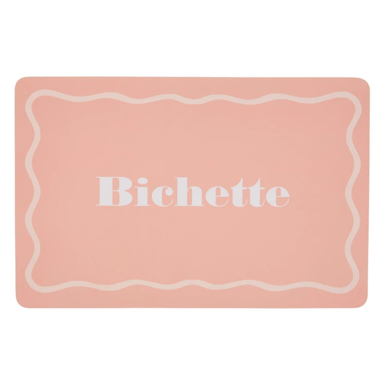 Mantel individual rectangular con la inscripción «Bichette»