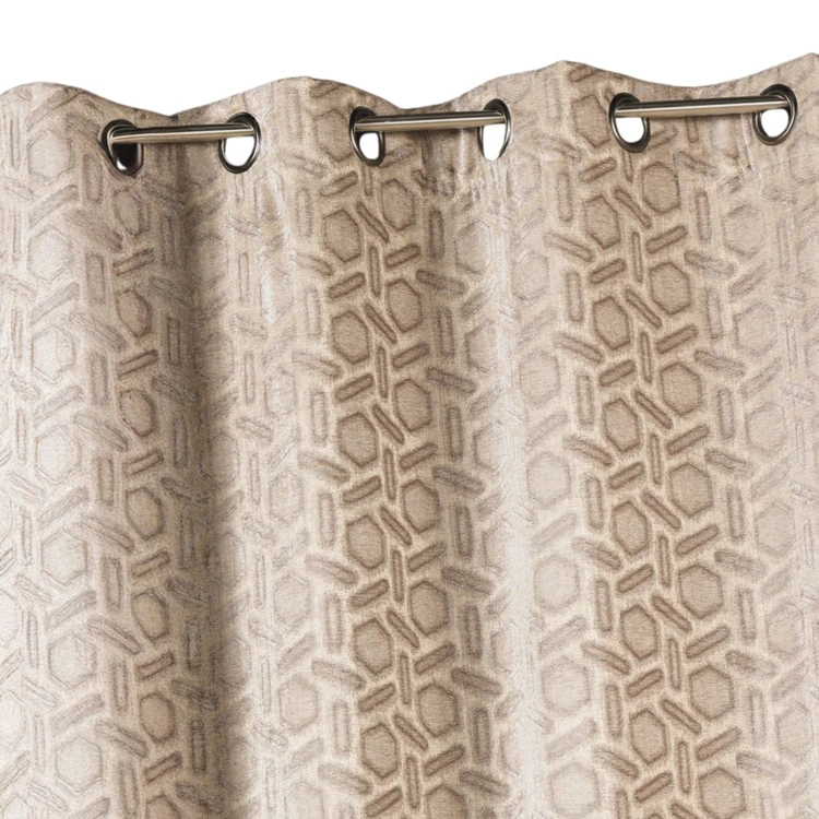 Cortina opaca de jacquard con estampado geométrico