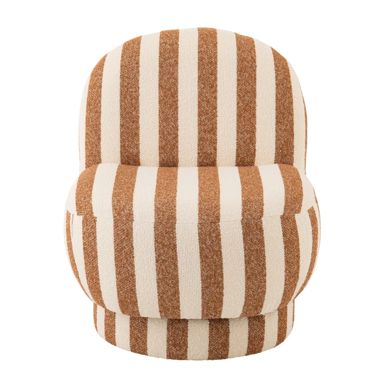 Lounge-Sessel mit gestreiftem Stoffbezug