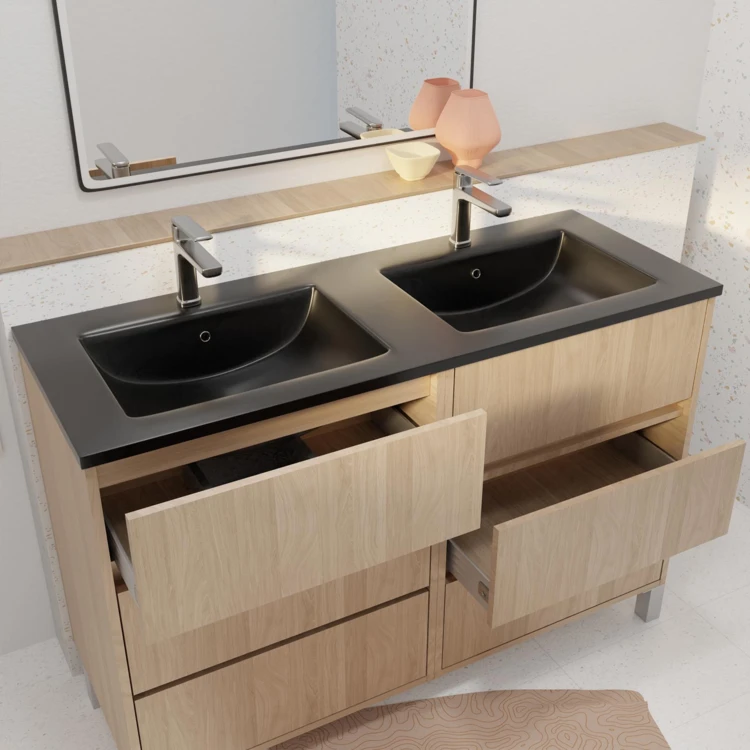 Mobile bagno doppio lavabo con 6 cassetti