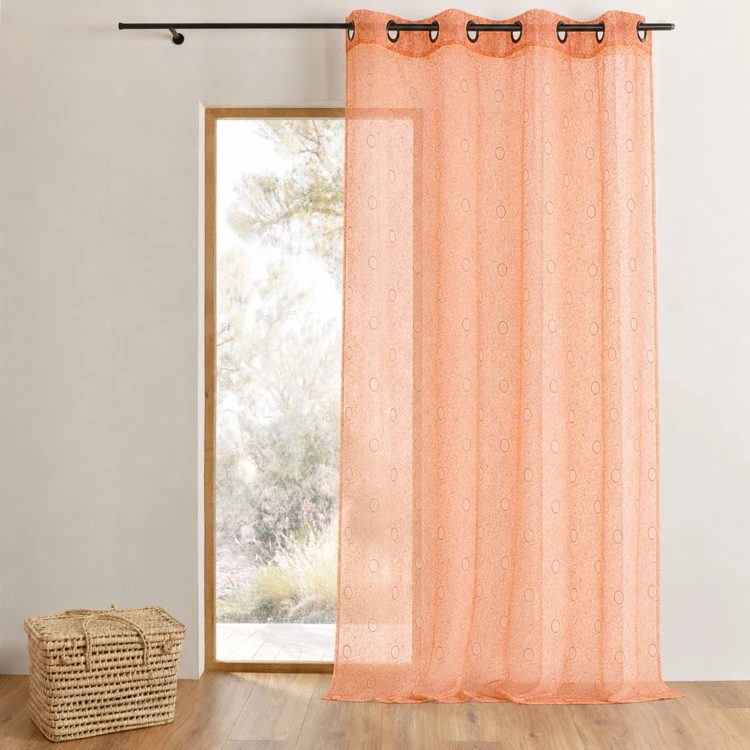 Cortina de organza bordada com bolhas