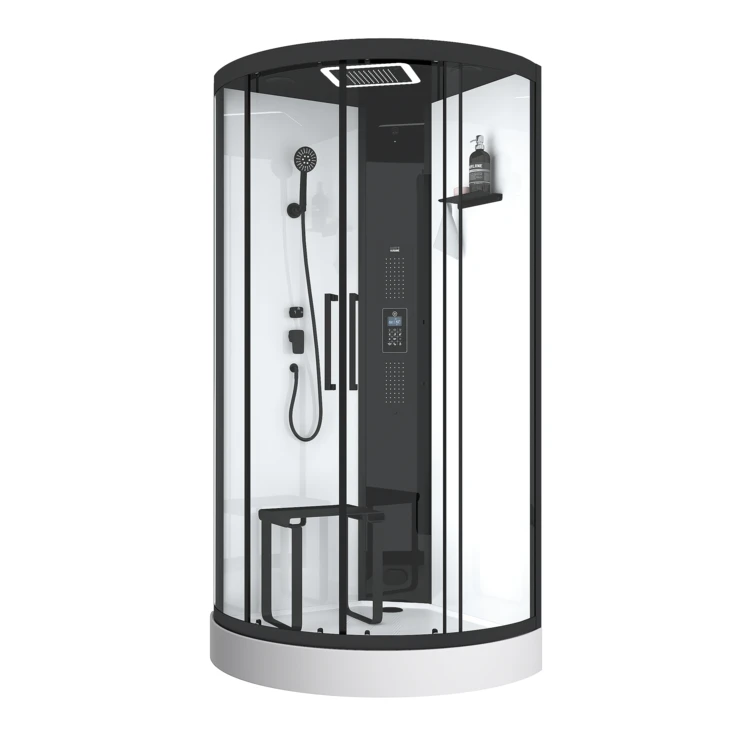 Cabine de douche hammam 1/4 de cercle hydromassant