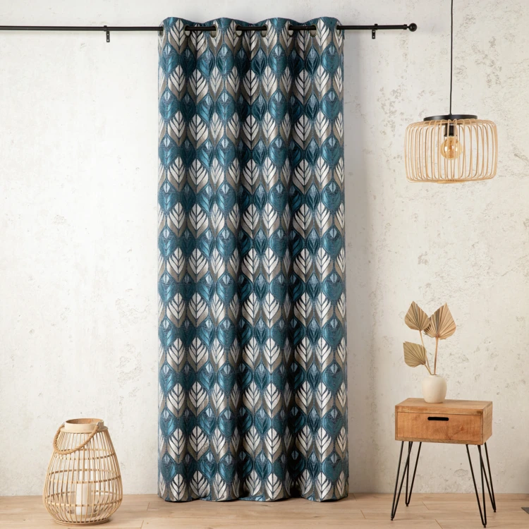Tenda art déco effetto velluto con occhielli