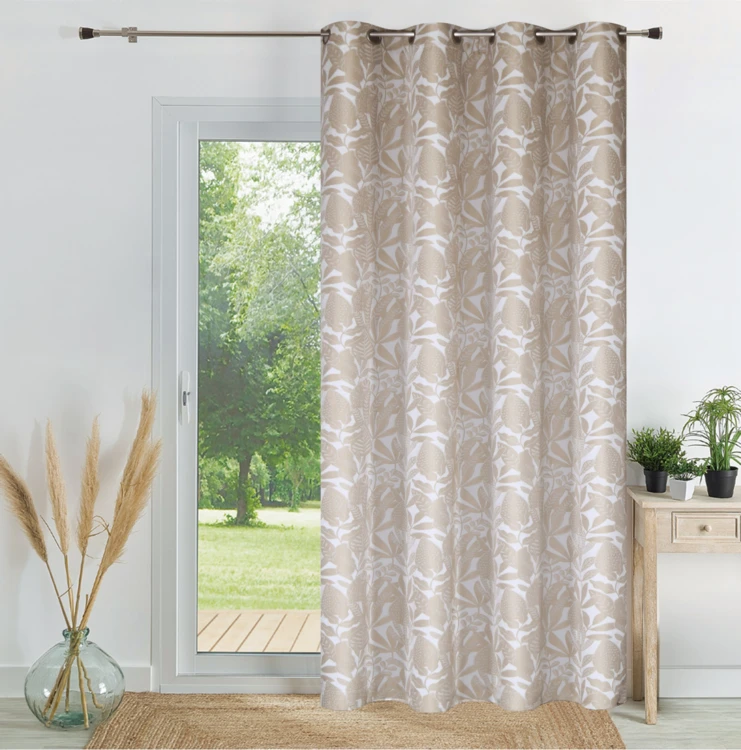 Jacquard-Vorhang aus Chenille mit Blättermuster dämpfend