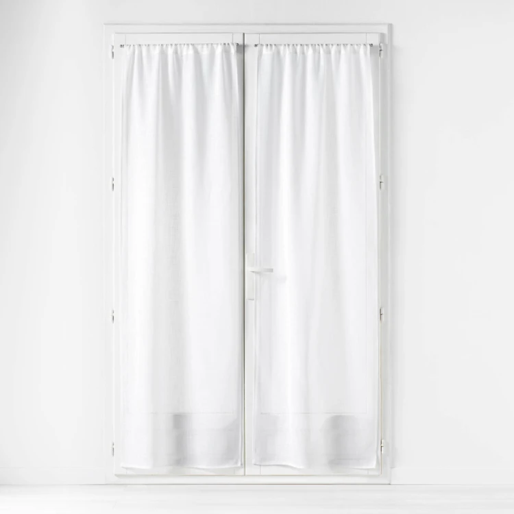 Par de visillos Haltona efecto lino blanco