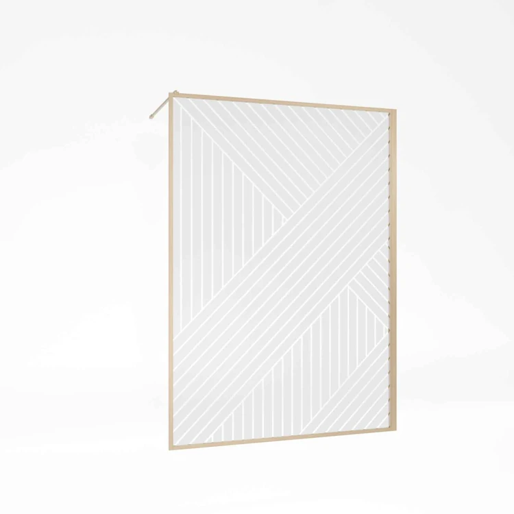 Paroi de douche en verre sérigraphié style Japandi motif géométrique