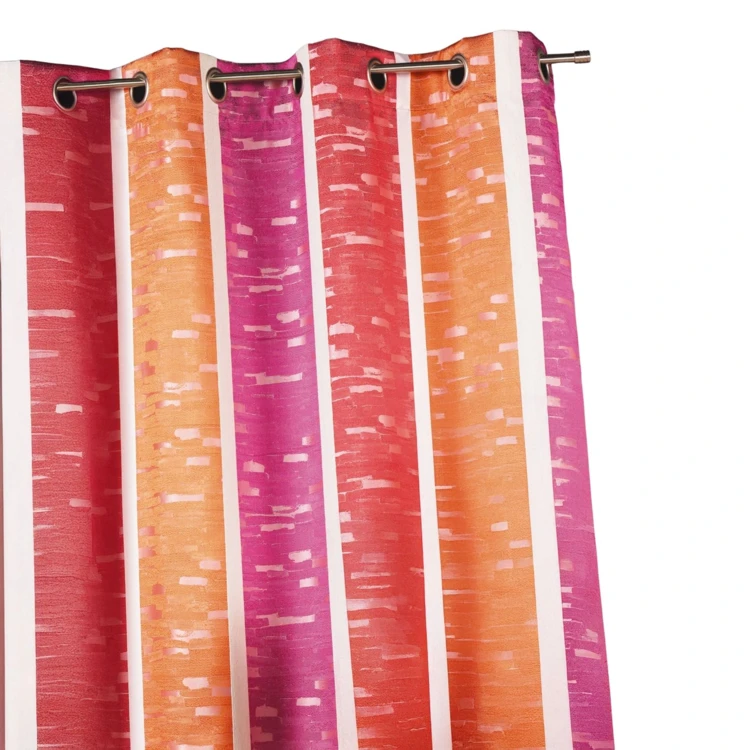 Cortina jacquard con rayas verticales de colores