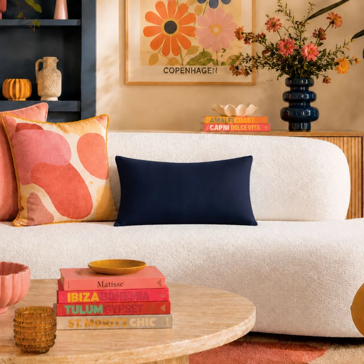 Coussin non déhoussable en coton uni