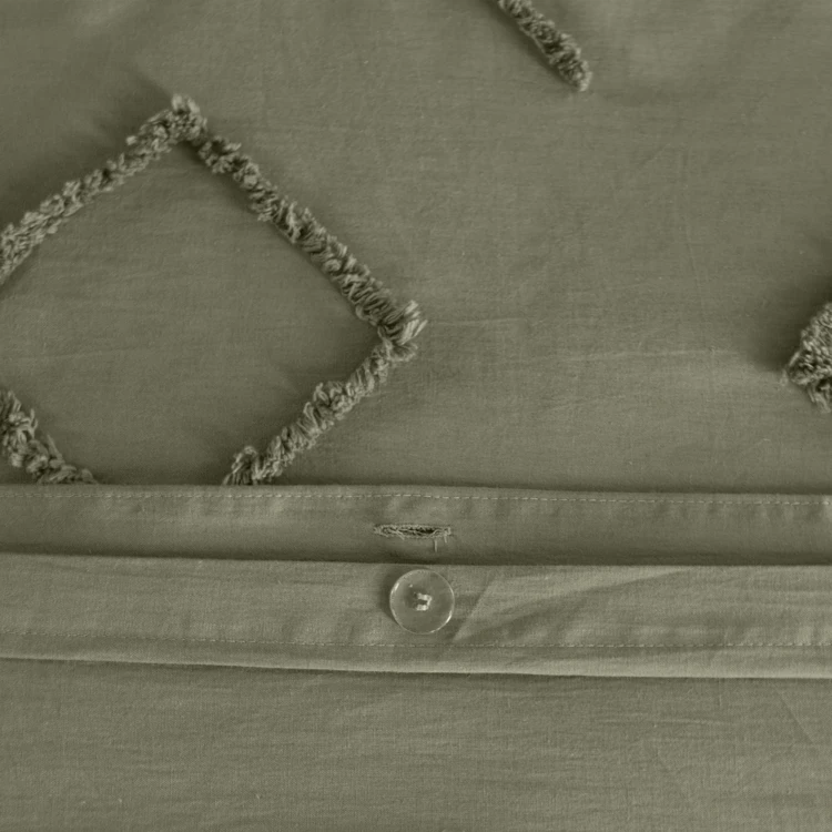 Parure de lit coton tuftée géométrique