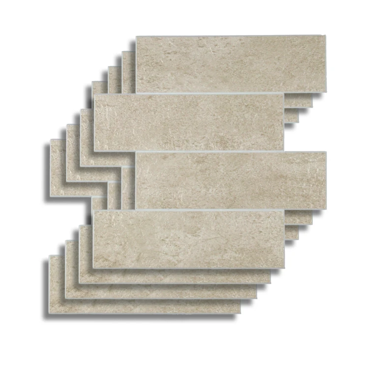 Lot de 4 crédences adhésives murales 3D effet pierre