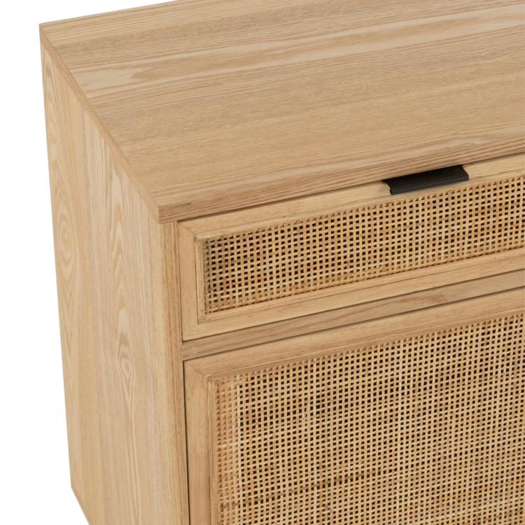 Nachttisch Rohrgeflecht Holz