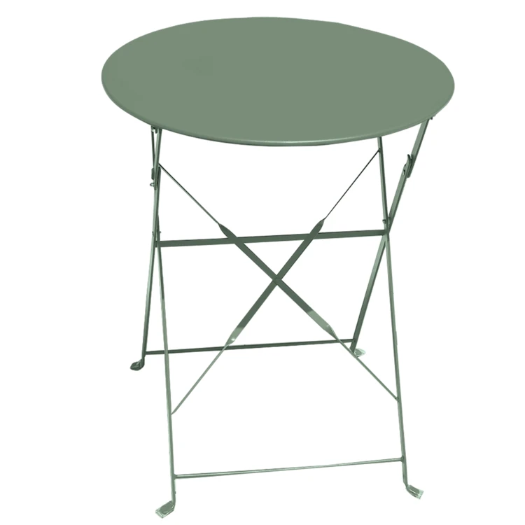 Table de jardin pliante en acier ronde