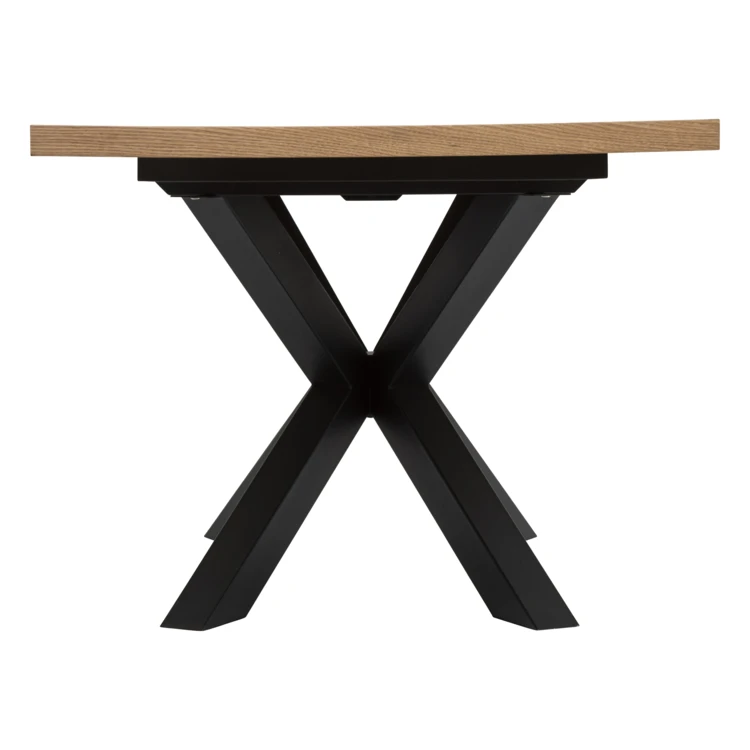 Table à manger extensible aspect bois avec piètement croisé