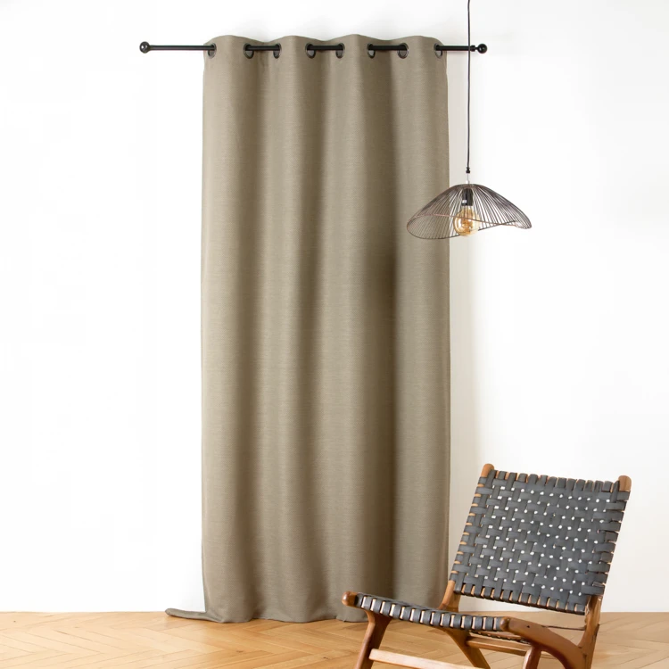 Cortina acústica de algodón y cáñamo – efecto trenzado natural