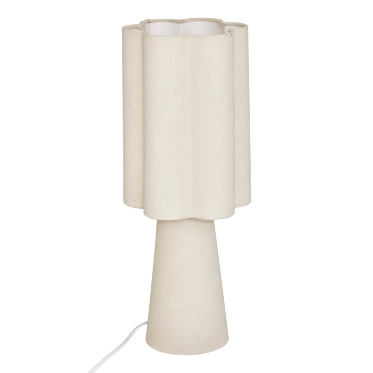 Candeeiro de mesa de design com abajur ondulado