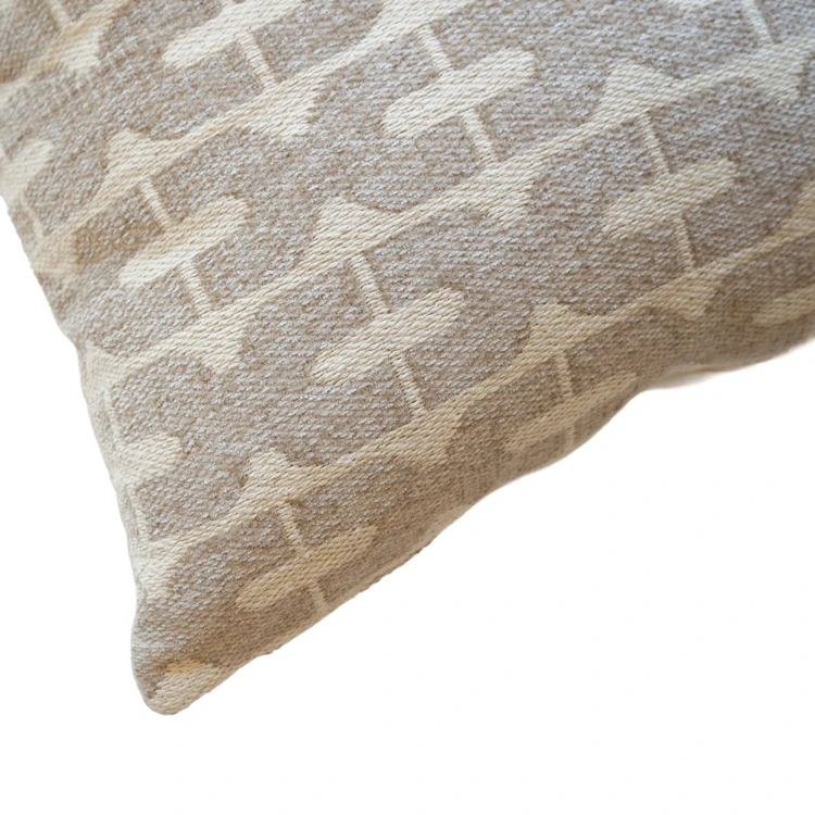 Coussin décoratif déhoussable en jacquard à motif géométrique