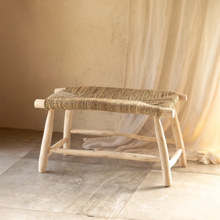Banc bois naturel Japandi