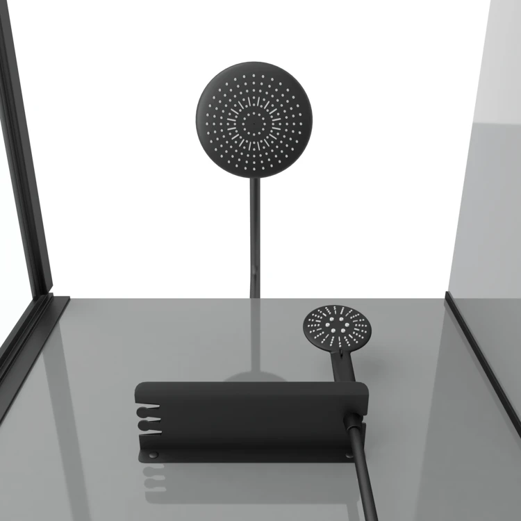 Cabine de douche rectangulaire avec receveur bas et porte coulissante