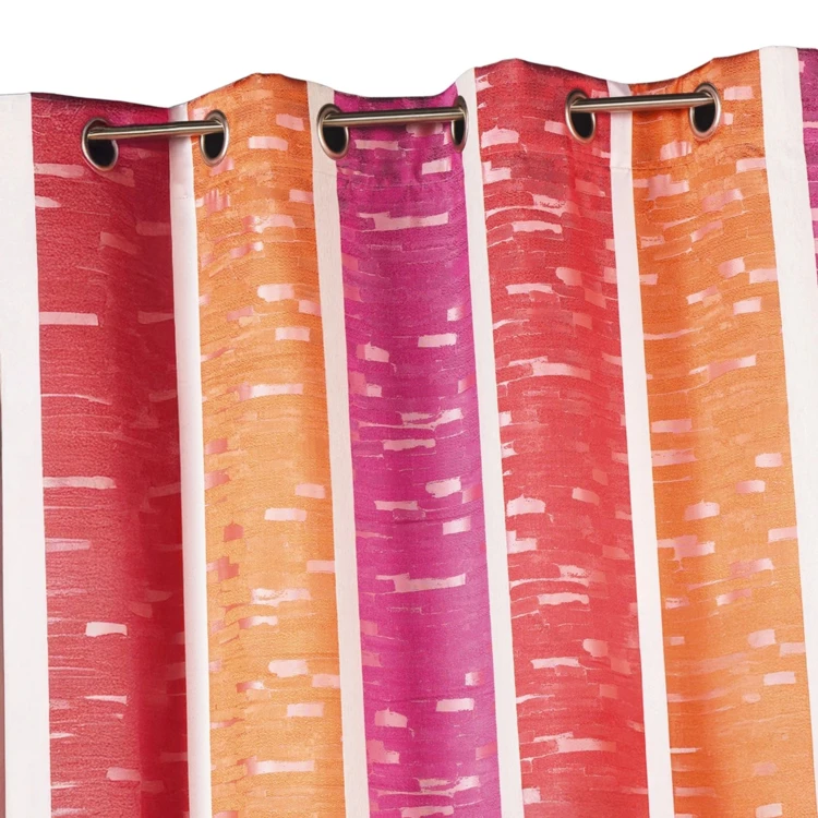 Cortina jacquard con rayas verticales de colores