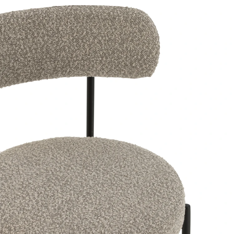 Barhocker aus Metall mit Bouclé-Stoff