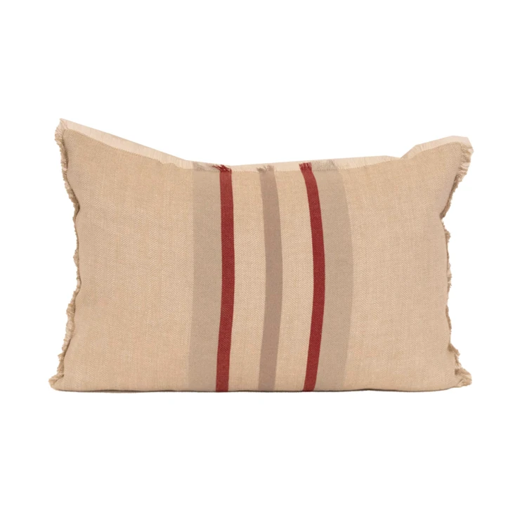 Cuscino a righe in lino e cotone