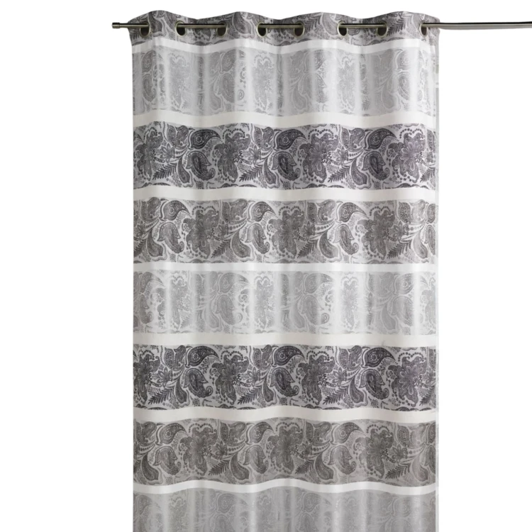 Cortina opaca de jacquard con rayas horizontales
