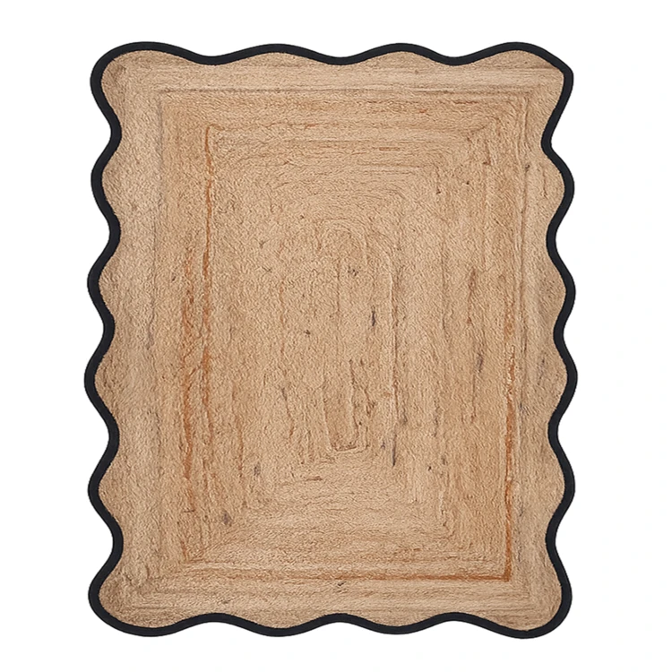 Geflochtener Wohnzimmerteppich mit Wellenfinish